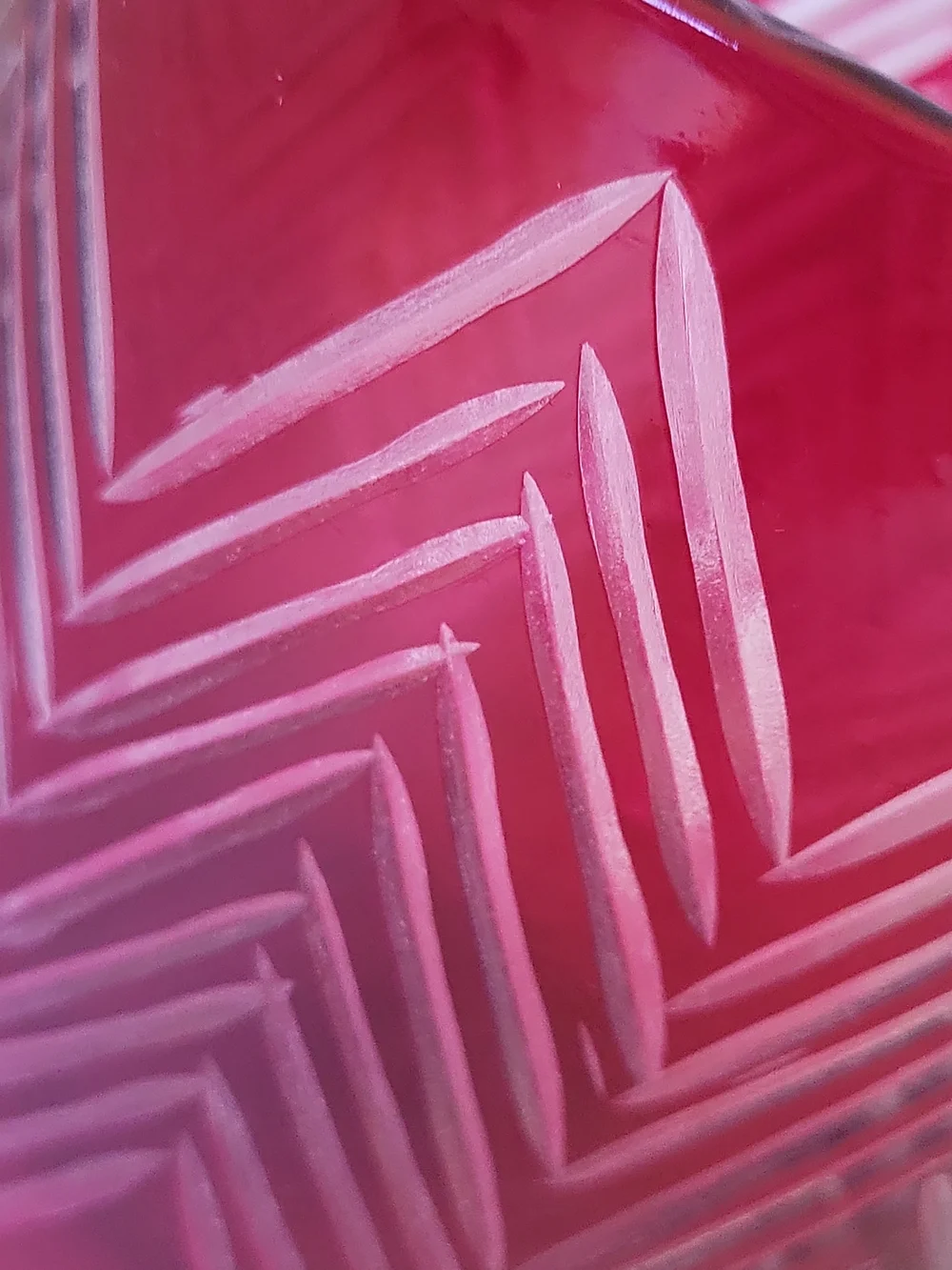 Crate&Barrel Red Etched Chevron Hurricane 4